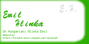 emil hlinka business card